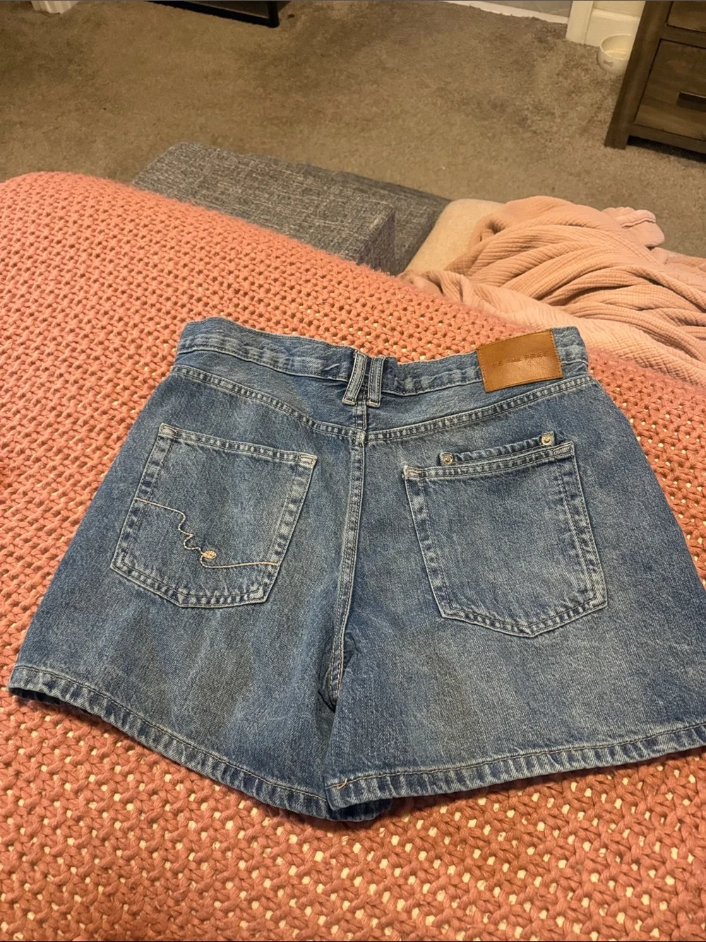 We the Free High-Rise Button-Front Women's Shorts - Blue